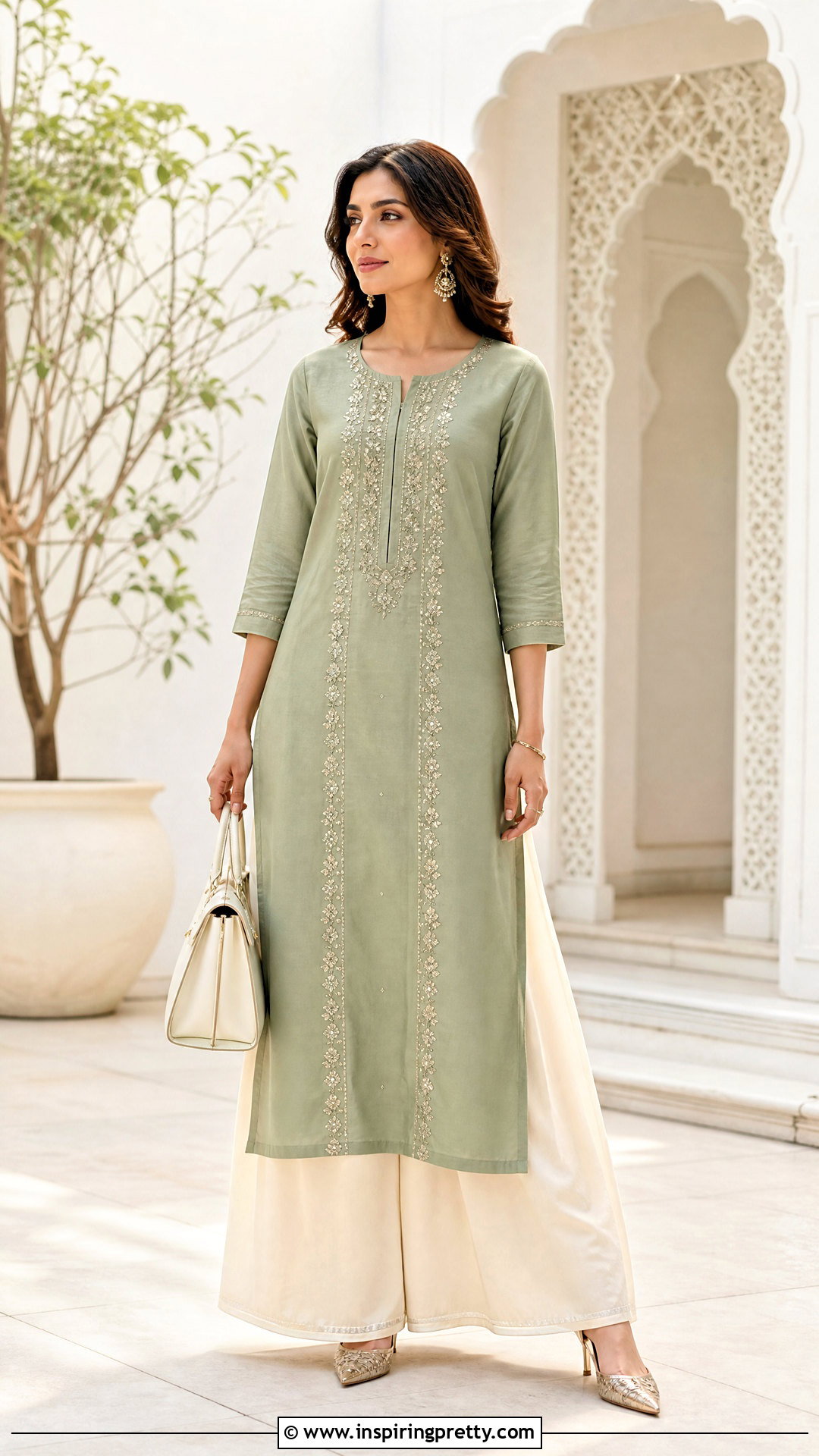 Palazzo Trousers With Long Kurti - 50 palazzo trouser and top for ladies