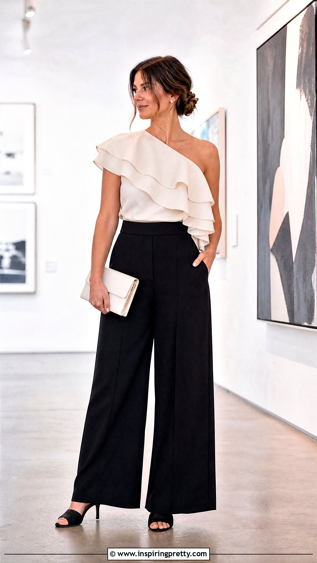 Palazzo Trousers With Ruffle Top - 50 palazzo trouser and top for ladies