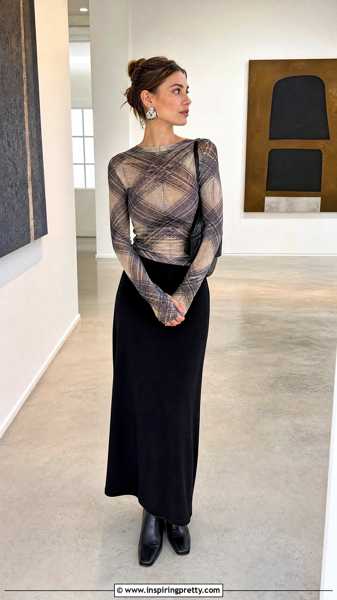 Paloma Wool Checkered Top With Black Maxi Skirt - 20 Paloma Wool Checkered Top outfit ideas
