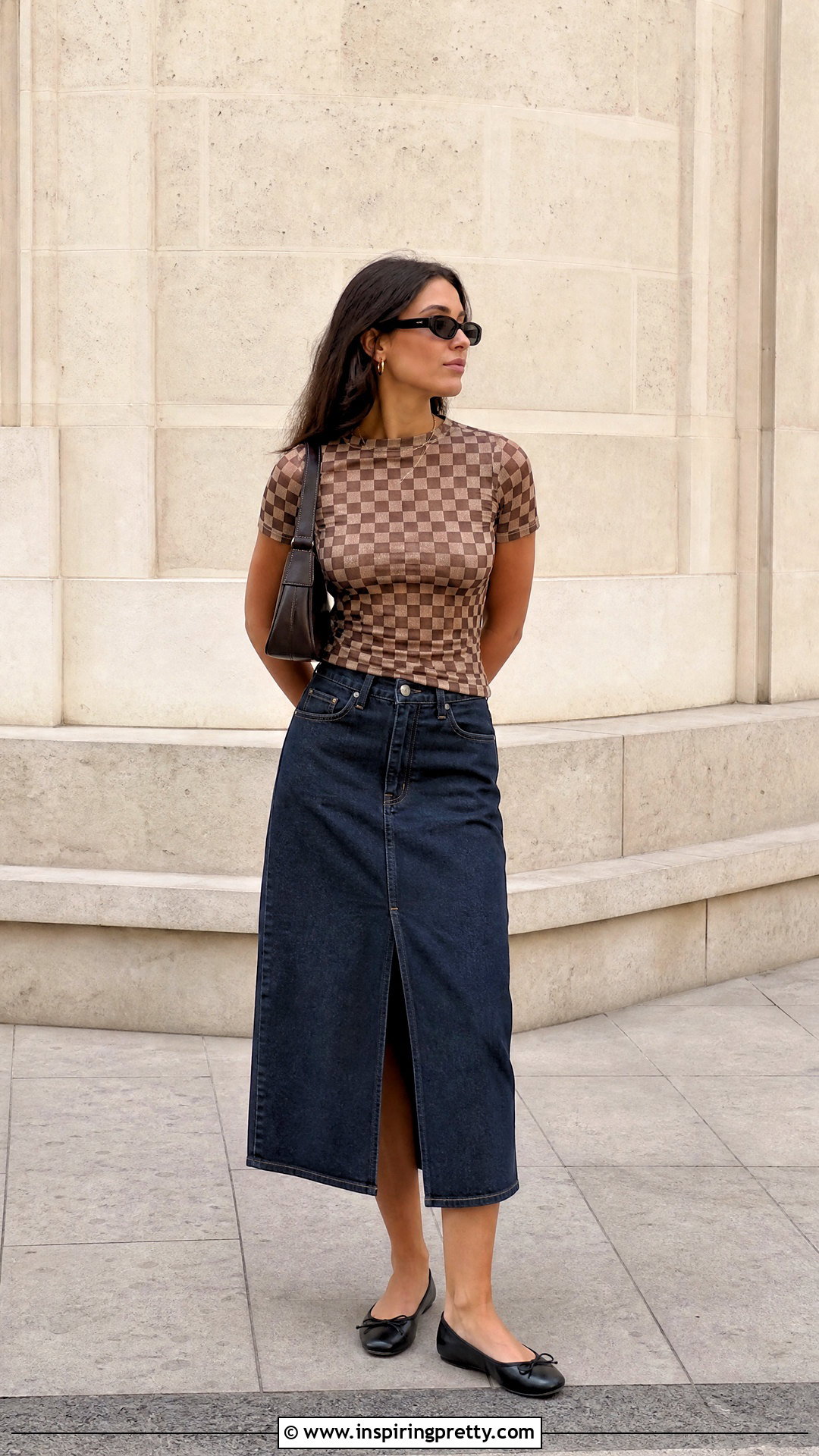 Paloma Wool Checkered Top With Denim Midi Skirt - 20 Paloma Wool Checkered Top outfit ideas