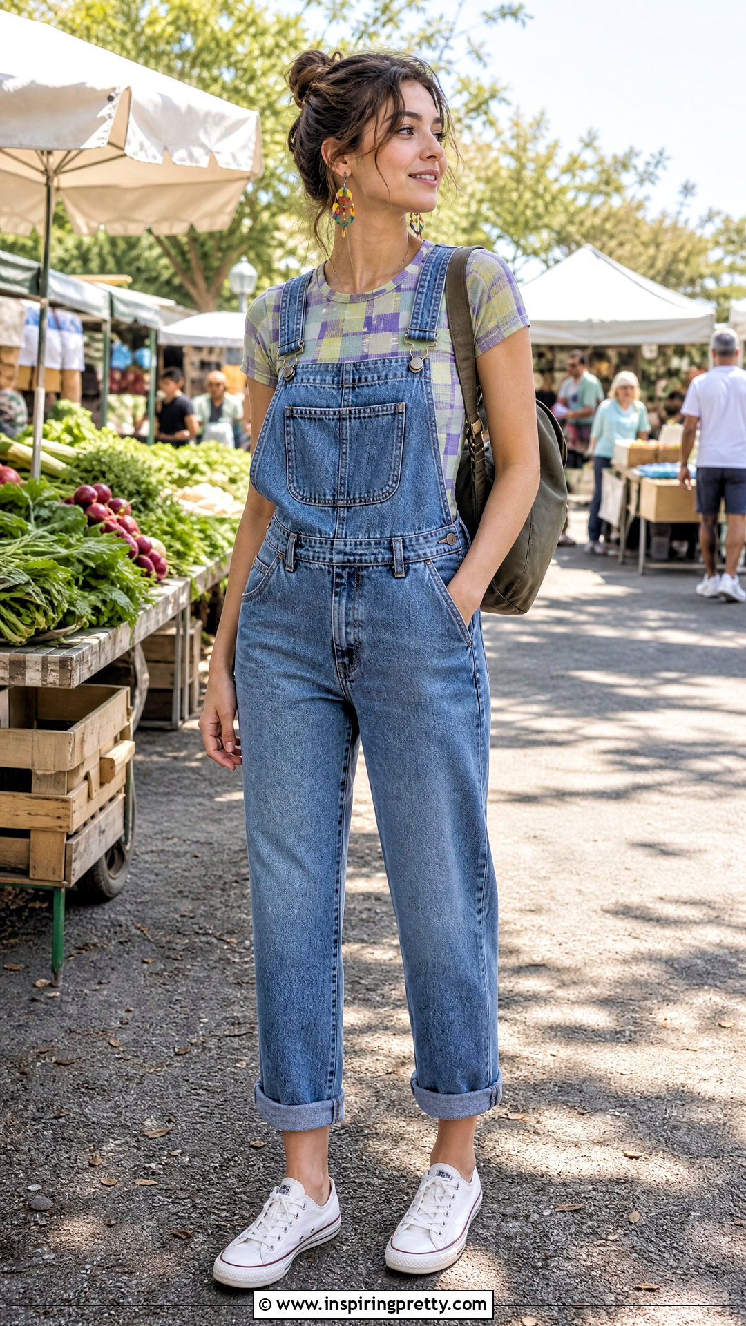 Paloma Wool Checkered Top With Denim Overalls - 20 Paloma Wool Checkered Top outfit ideas