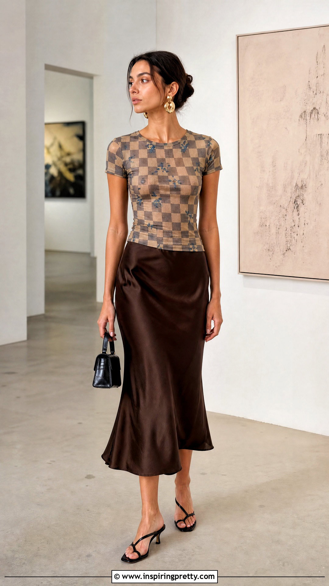 Paloma Wool Checkered Top With Satin Midi Skirt - 20 Paloma Wool Checkered Top outfit ideas