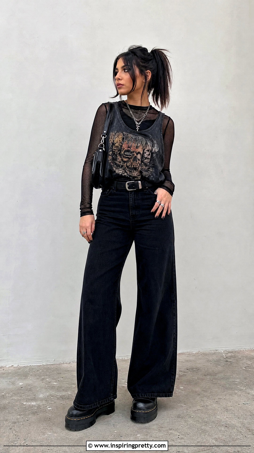 Pantera Tank Top Over A Mesh Long Sleeve Top - 25 pantera tank top outfit ideas
