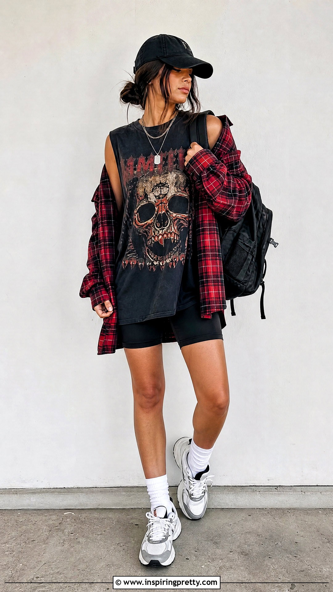 Pantera Tank Top With Biker Shorts And Flannel - 25 pantera tank top outfit ideas