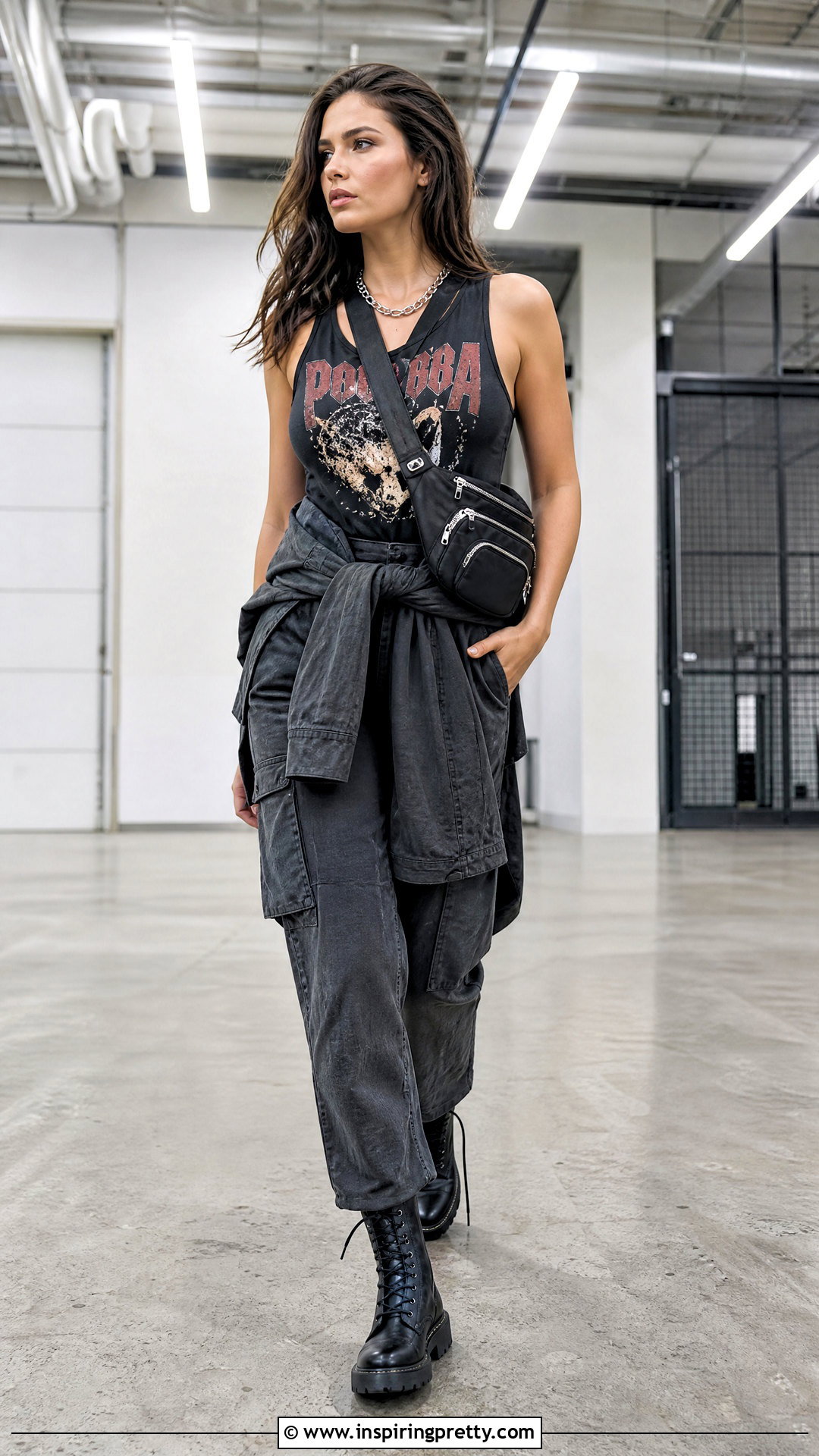 Pantera Tank Top With Black Utility Jumpsuit - 25 pantera tank top outfit ideas