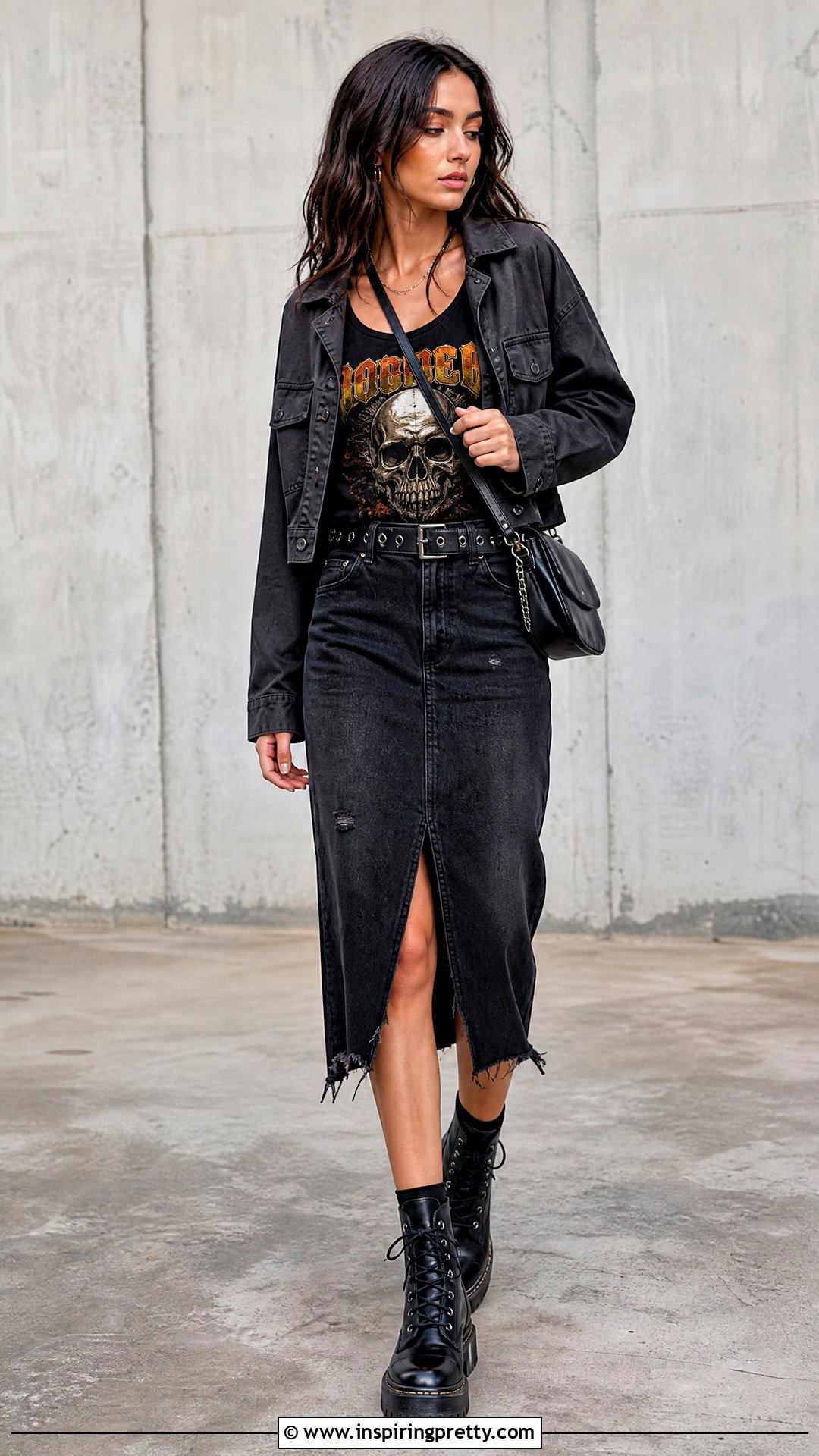 Pantera Tank Top With Distressed Denim Skirt - 25 pantera tank top outfit ideas