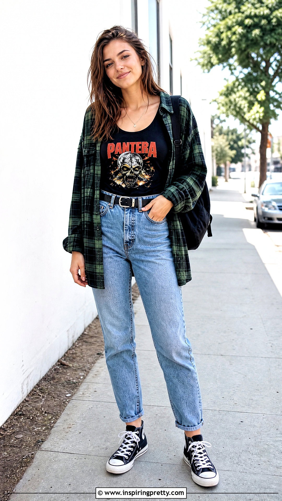 Pantera Tank Top With Mom Jeans And Flannel - 25 pantera tank top outfit ideas