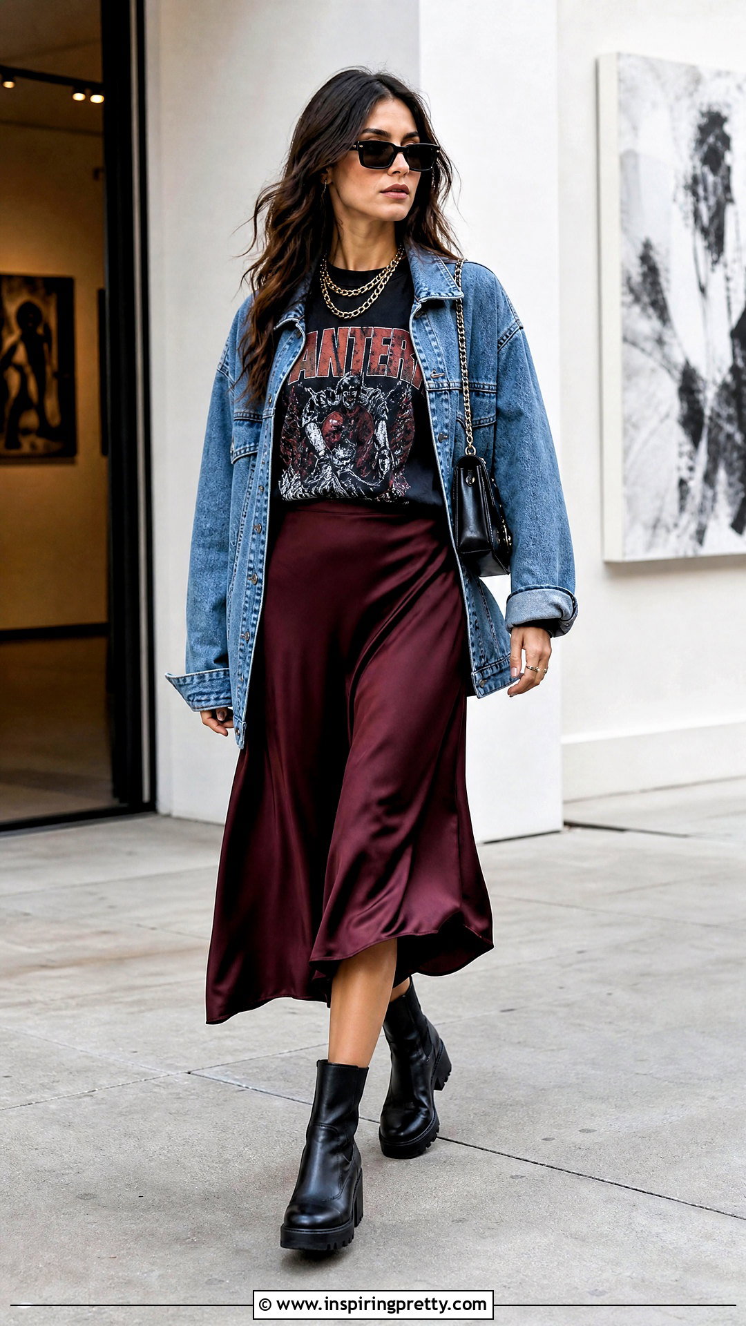 Pantera Tank Top With Satin Midi Skirt - 25 pantera tank top outfit ideas