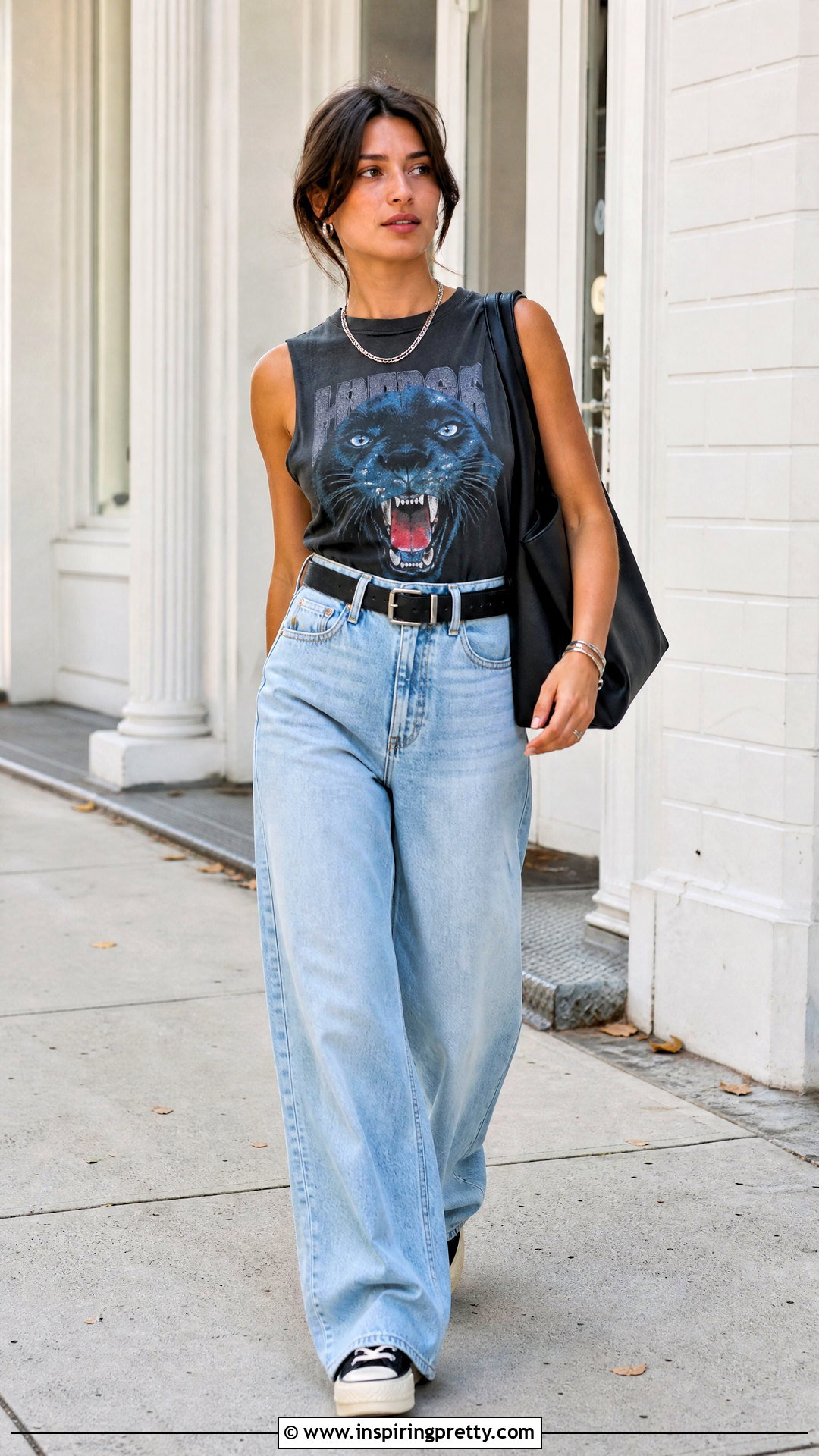 Pantera Tank Top With Wide Leg Jeans - 25 pantera tank top outfit ideas