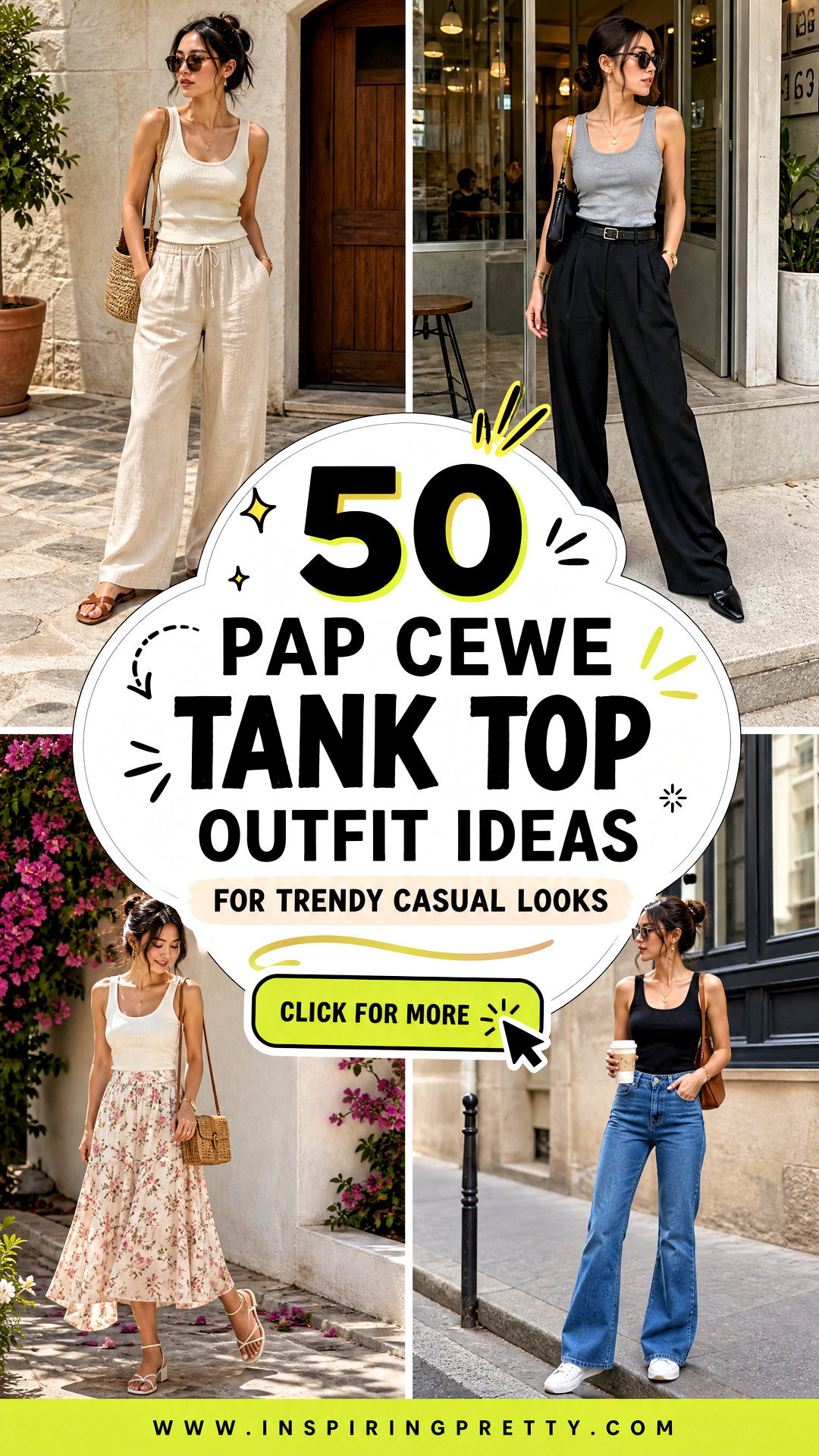 50 Pap Cewe Tank Top Outfit Ideas for Trendy Casual Looks - 50 Pap Cewe Tank Top Outfit Ideas for Trendy Casual Looks