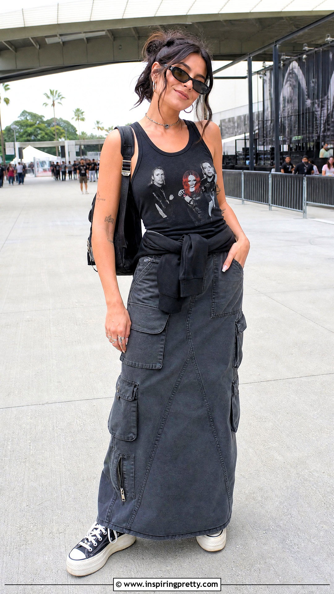Paramore Tank Top With Cargo Maxi Skirt And Platform Sneakers - 25 paramore tank top outfit ideas