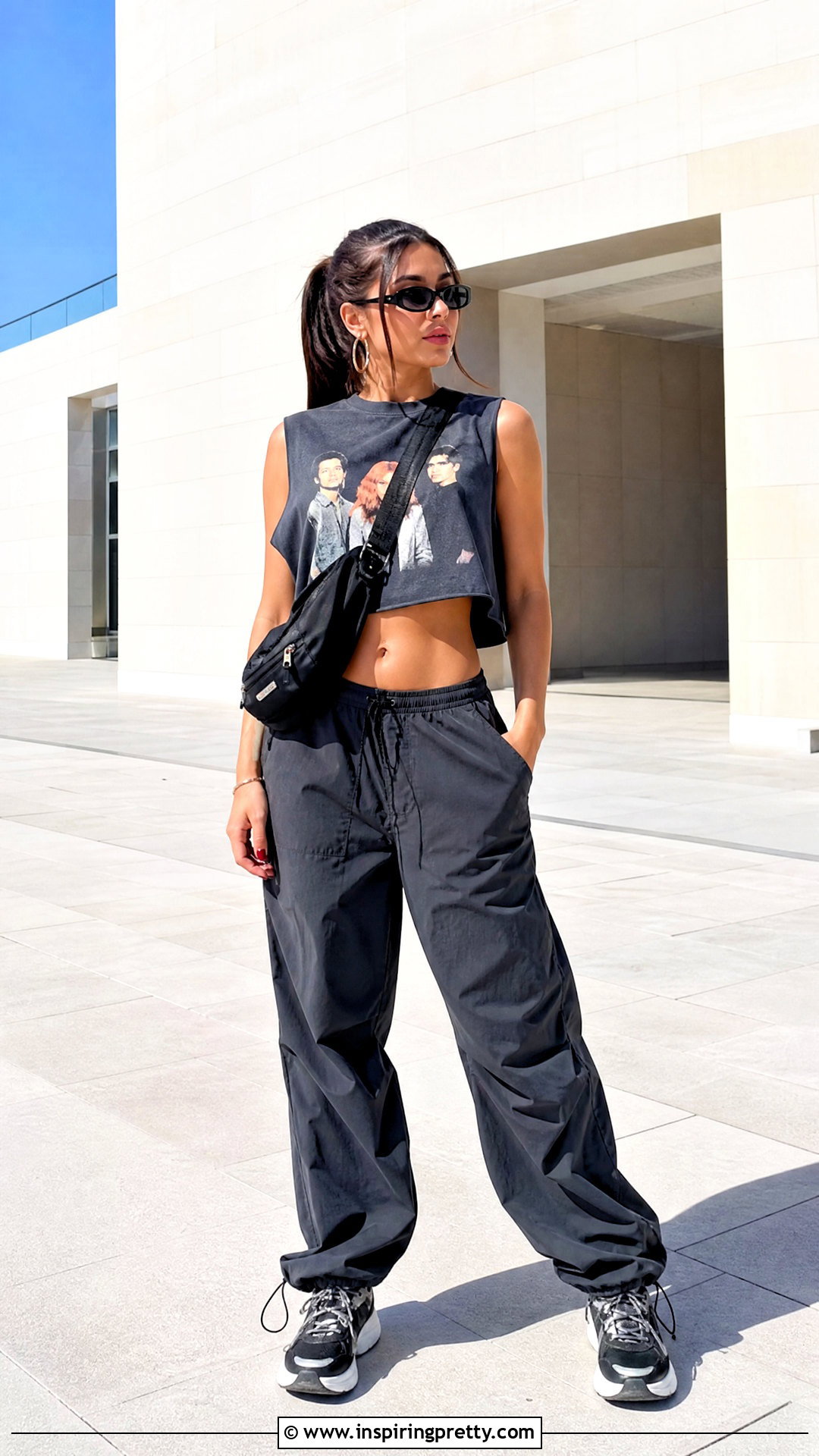Paramore Tank Top With Parachute Pants And Chunky Sneakers - 25 paramore tank top outfit ideas