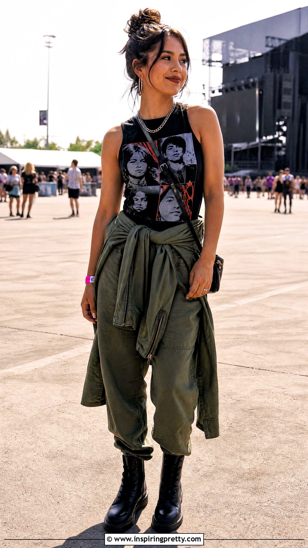 Paramore Tank Top With Utility Jumpsuit And Combat Boots - 25 paramore tank top outfit ideas