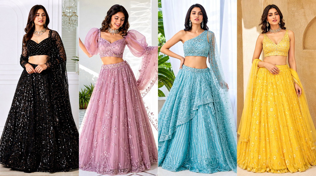 50 Party Wear Lehenga Crop Tops Outfit Ideas for Wedding Glam