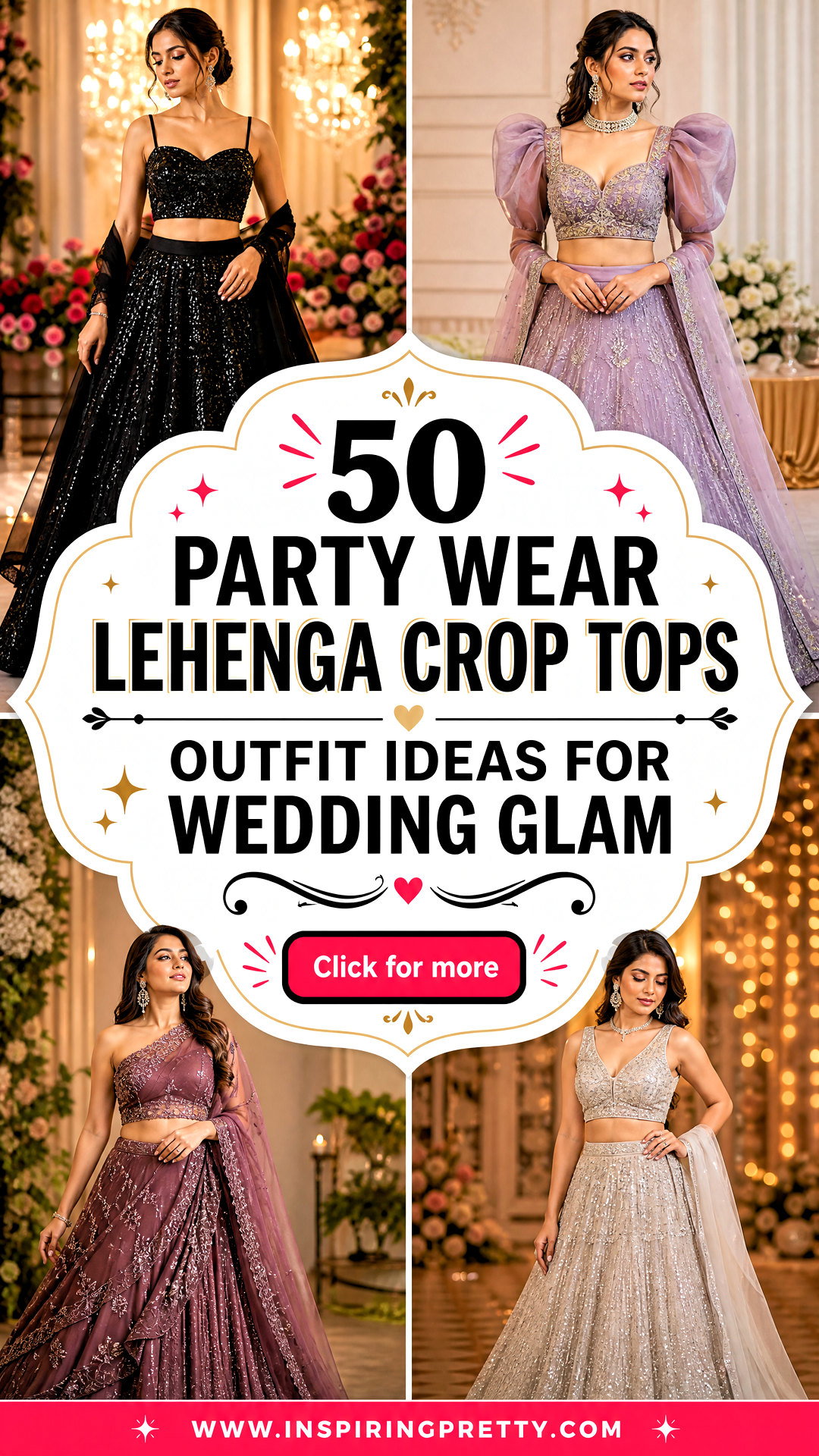 50 Party Wear Lehenga Crop Tops Outfit Ideas for Wedding Glam - 50 Party Wear Lehenga Crop Tops Outfit Ideas for Wedding Glam