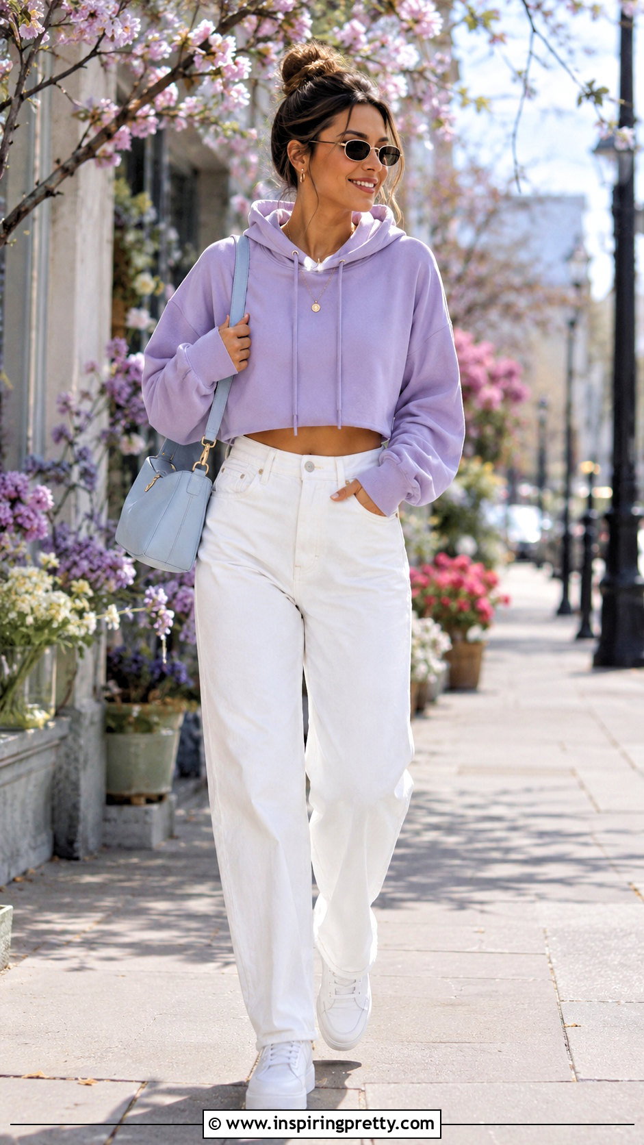 Pastel Baggy Crop Top Hoodie Spring Outfit - 25 Baggy Crop Top Hoodie outfit ideas