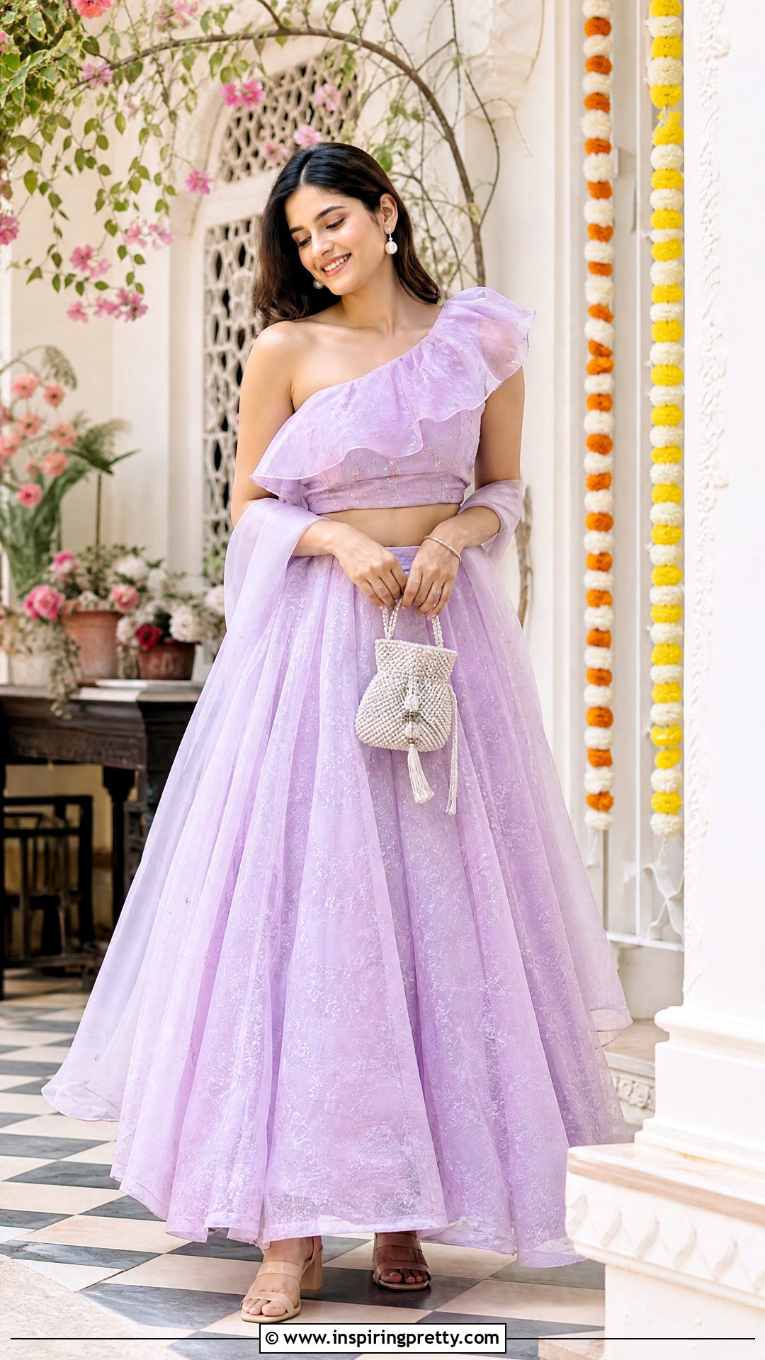 Pastel Indian Skirt And Ruffle Top Outfit - 50 indian skirt and top outfits