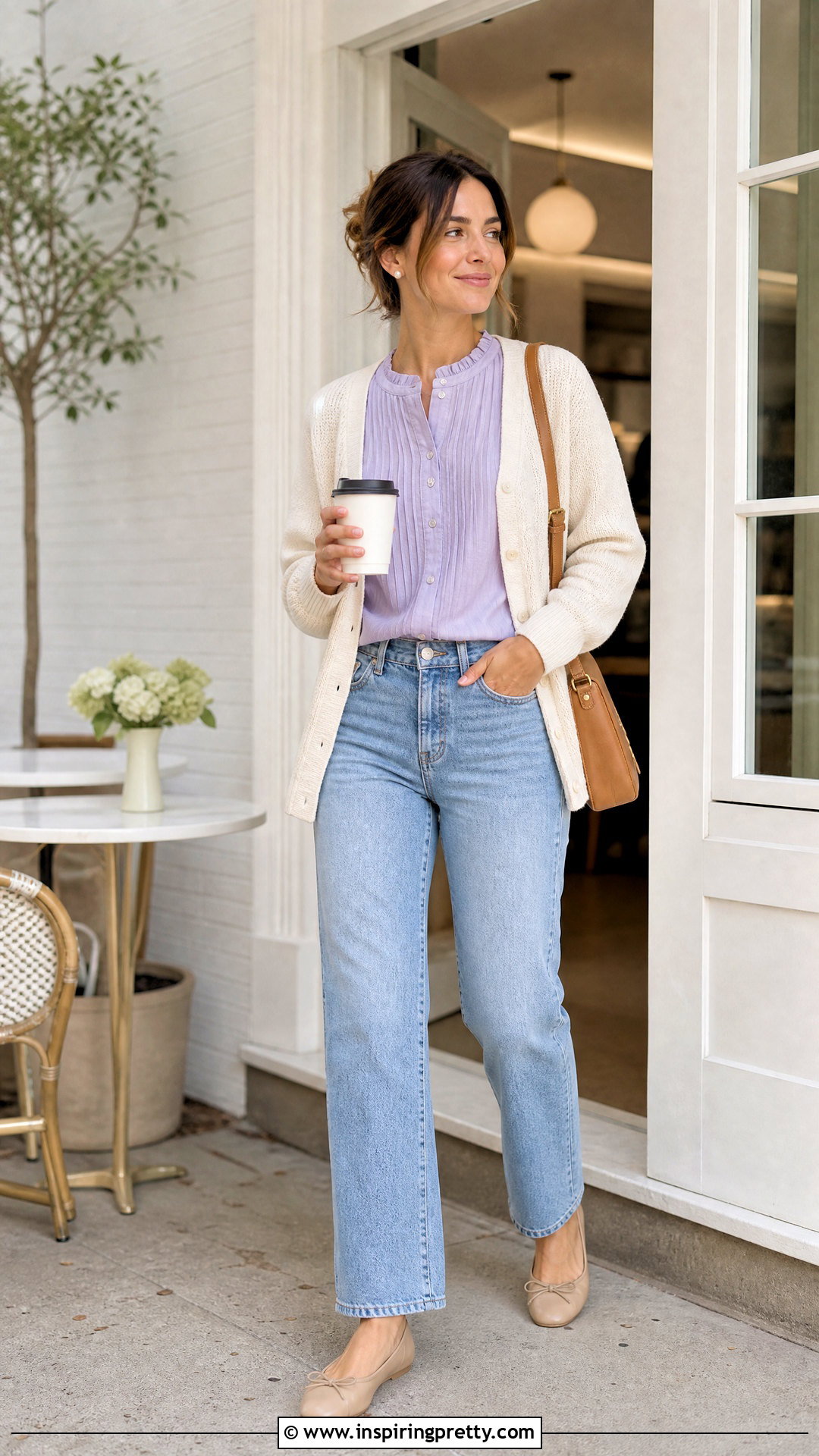 Pastel Odille Top With Cardigan And Jeans - 20 odille top outfit ideas