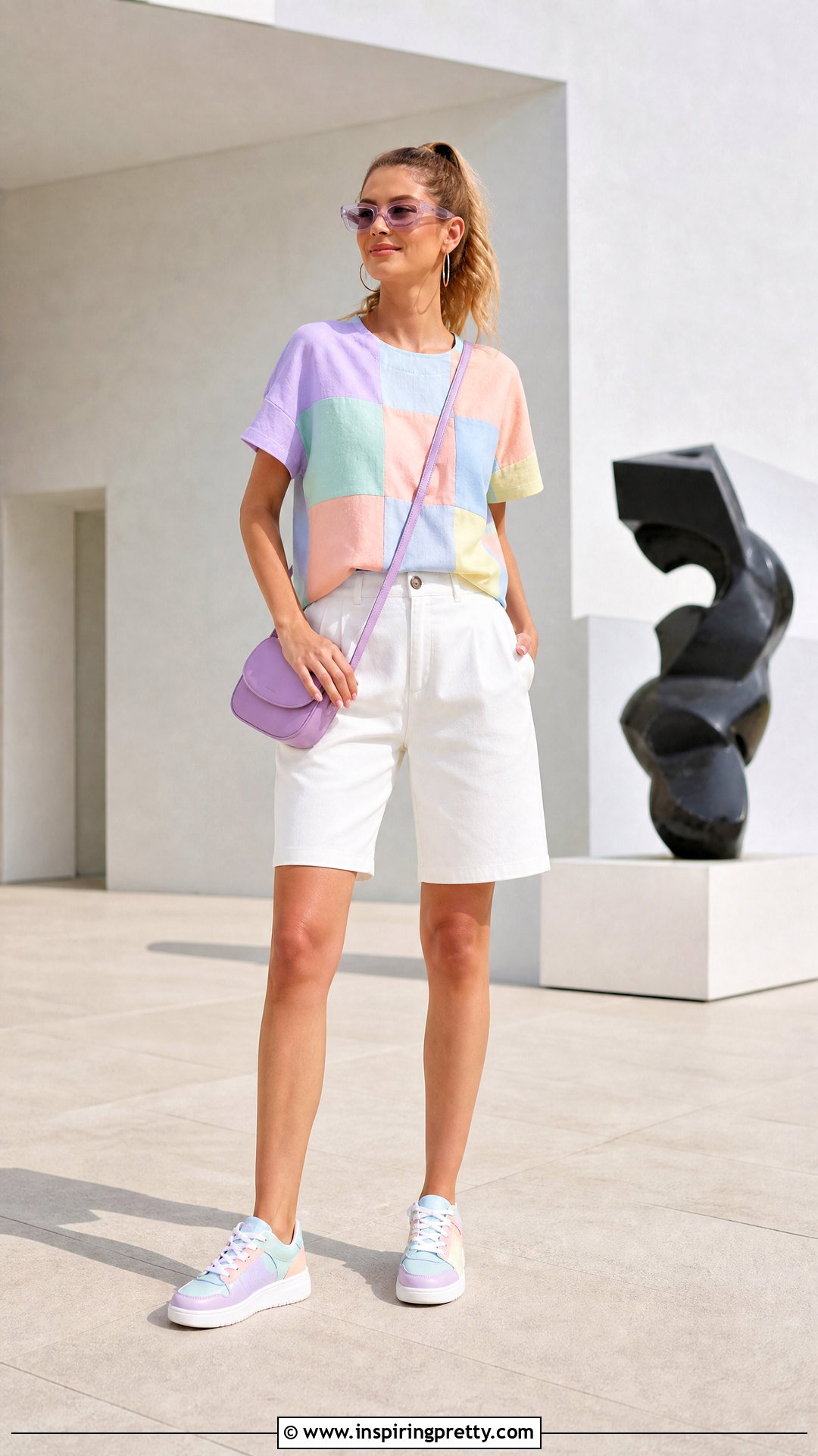 Pastel Patchwork Summer Top Outfit - 20 Colorful Summer Top Design ideas