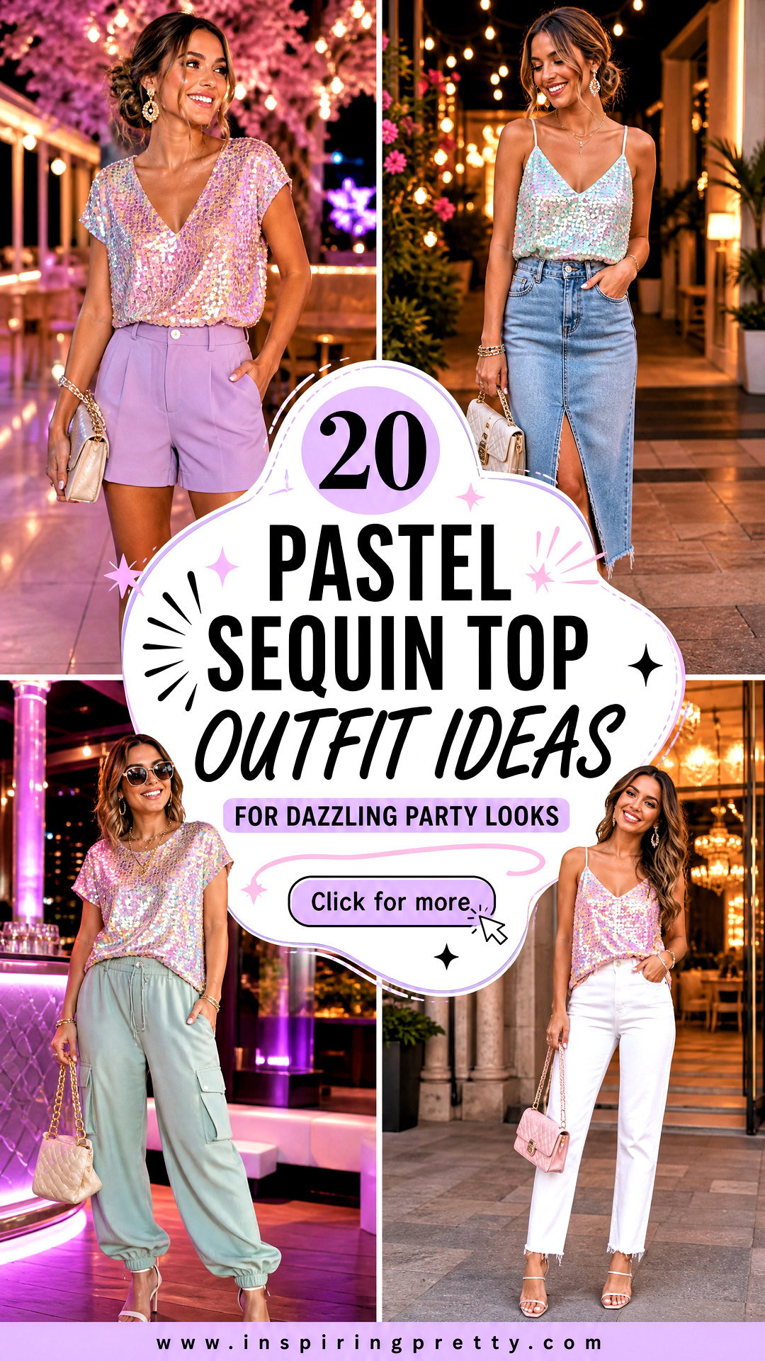 20 Pastel Sequin Top Outfit Ideas for Dazzling Party Looks - 20 Pastel Sequin Top Outfit Ideas for Dazzling Party Looks