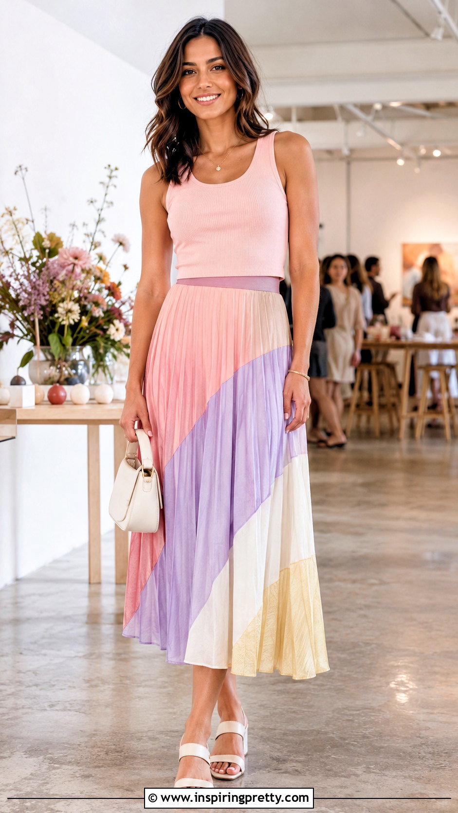 Pastel Tank Top With Color Block Skirt - 20 Pastel Tank Tops Collections