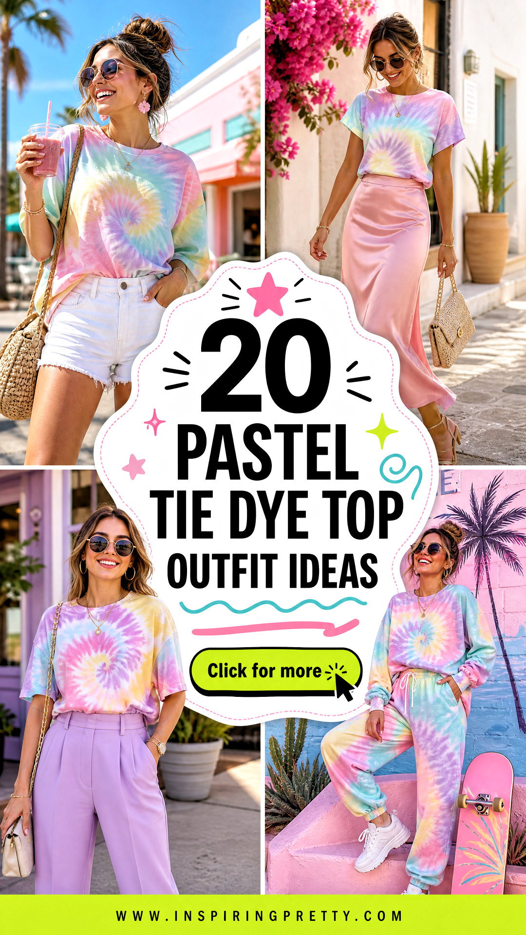 20 Pastel Tie Dye Top Outfit Ideas for Playful Summer Style - 20 Pastel Tie Dye Top Outfit Ideas for Playful Summer Style
