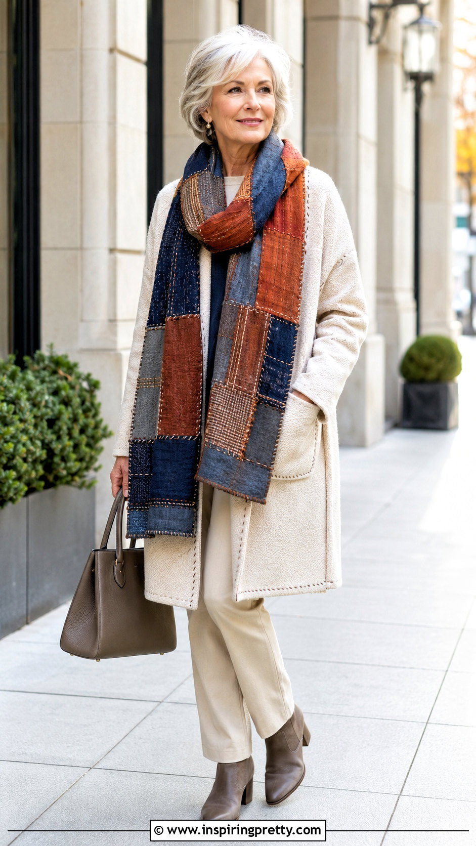 Patchwork Scarf And Coat Sewing Look - 50 top nähen ideas