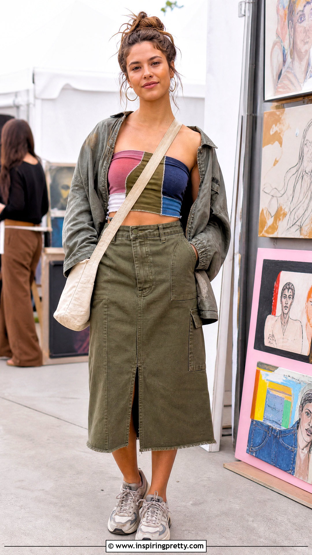 Patchwork T Shirt Tube Top With Utility Skirt - 20 t shirt tube top diy outfit ideas