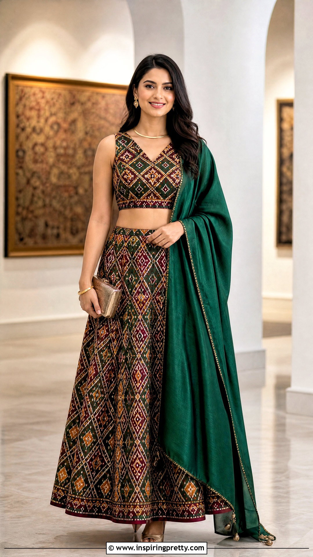 Patola Saree Skirt And Pallu Crop Top - 25 skirt and crop top from old saree ideas