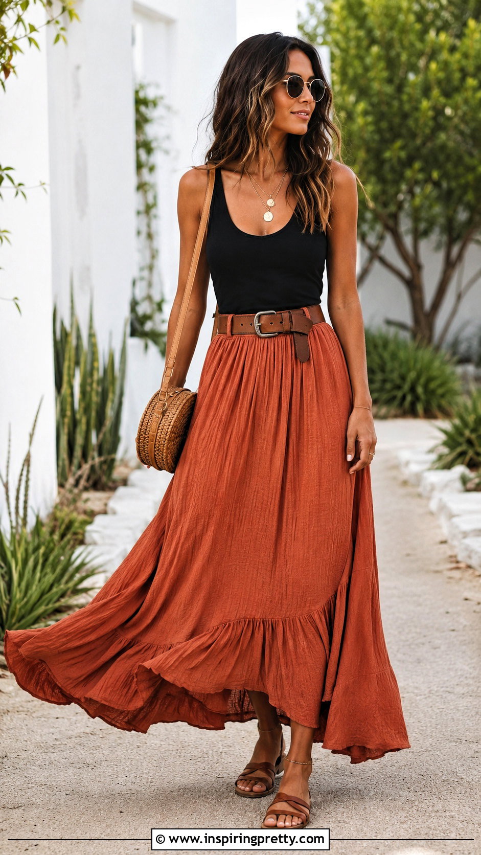 Patrick Swayze Black Tank Top With Flowing Maxi Skirt - 20 Patrick Swayze Black Tank Top outfit ideas