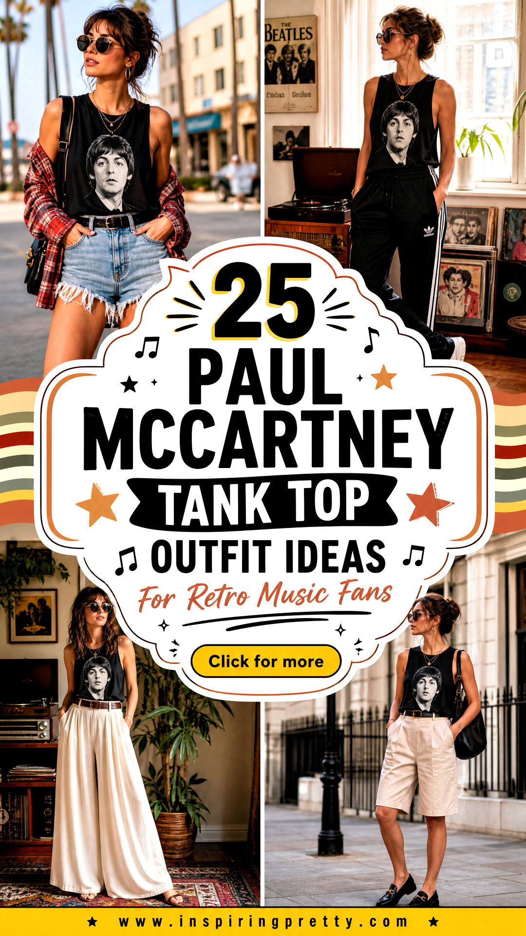 25 Paul McCartney Tank Top Outfit Ideas for Retro Music Fans - 25 Paul McCartney Tank Top Outfit Ideas for Retro Music Fans