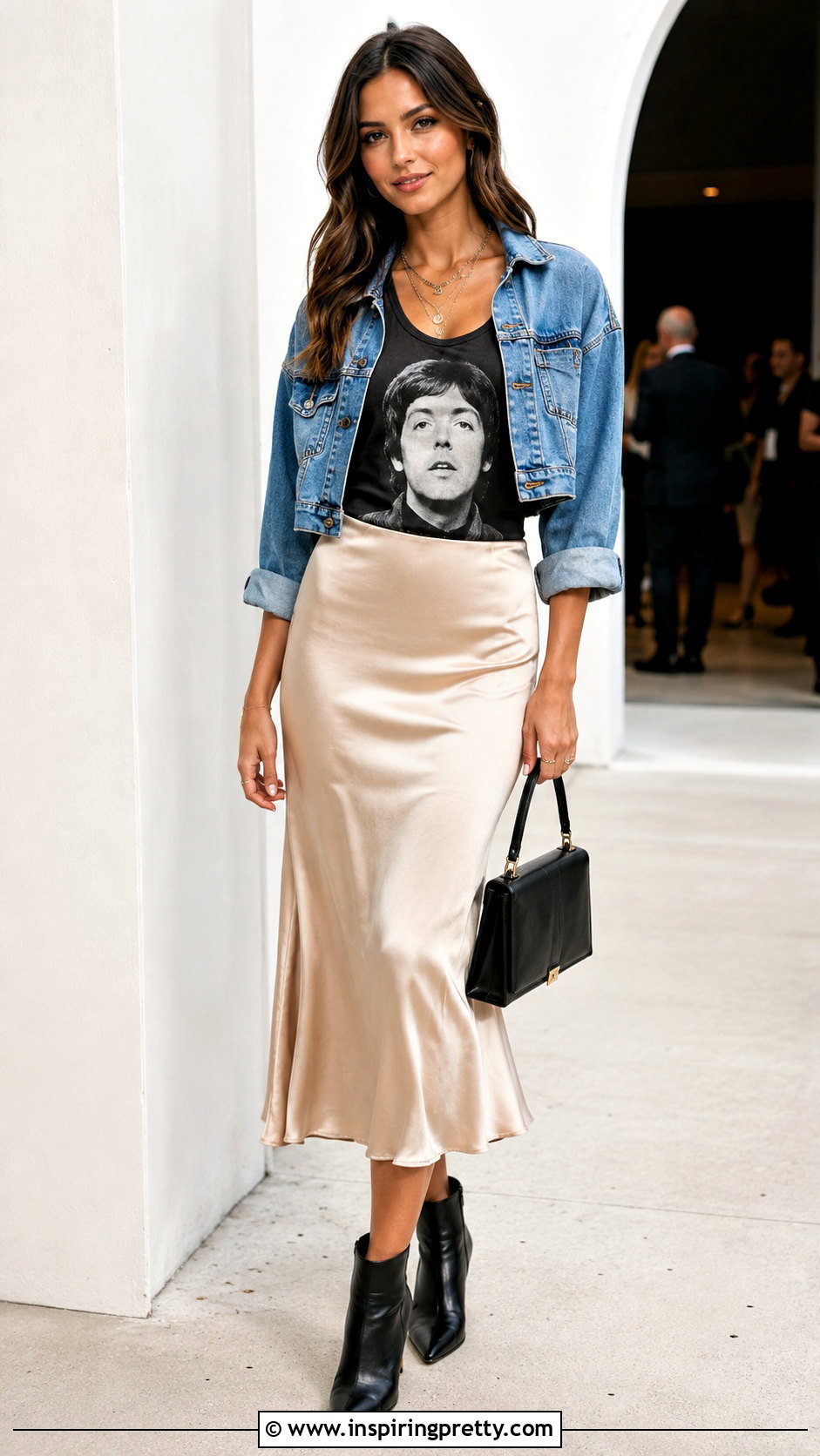 Paul McCartney Tank Top With Satin Midi Skirt - 25 paul mccartney tank top outfit ideas