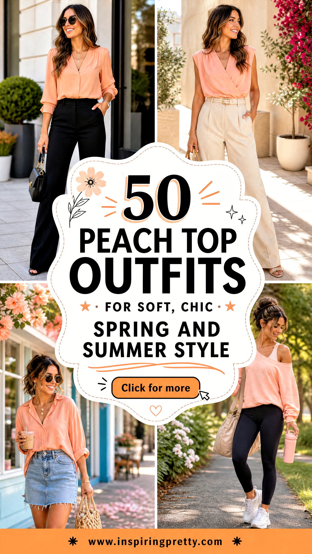 50 Peach Top Outfits for Soft Chic Spring and Summer Style - 50 Peach Top Outfits for Soft, Chic Spring and Summer Style