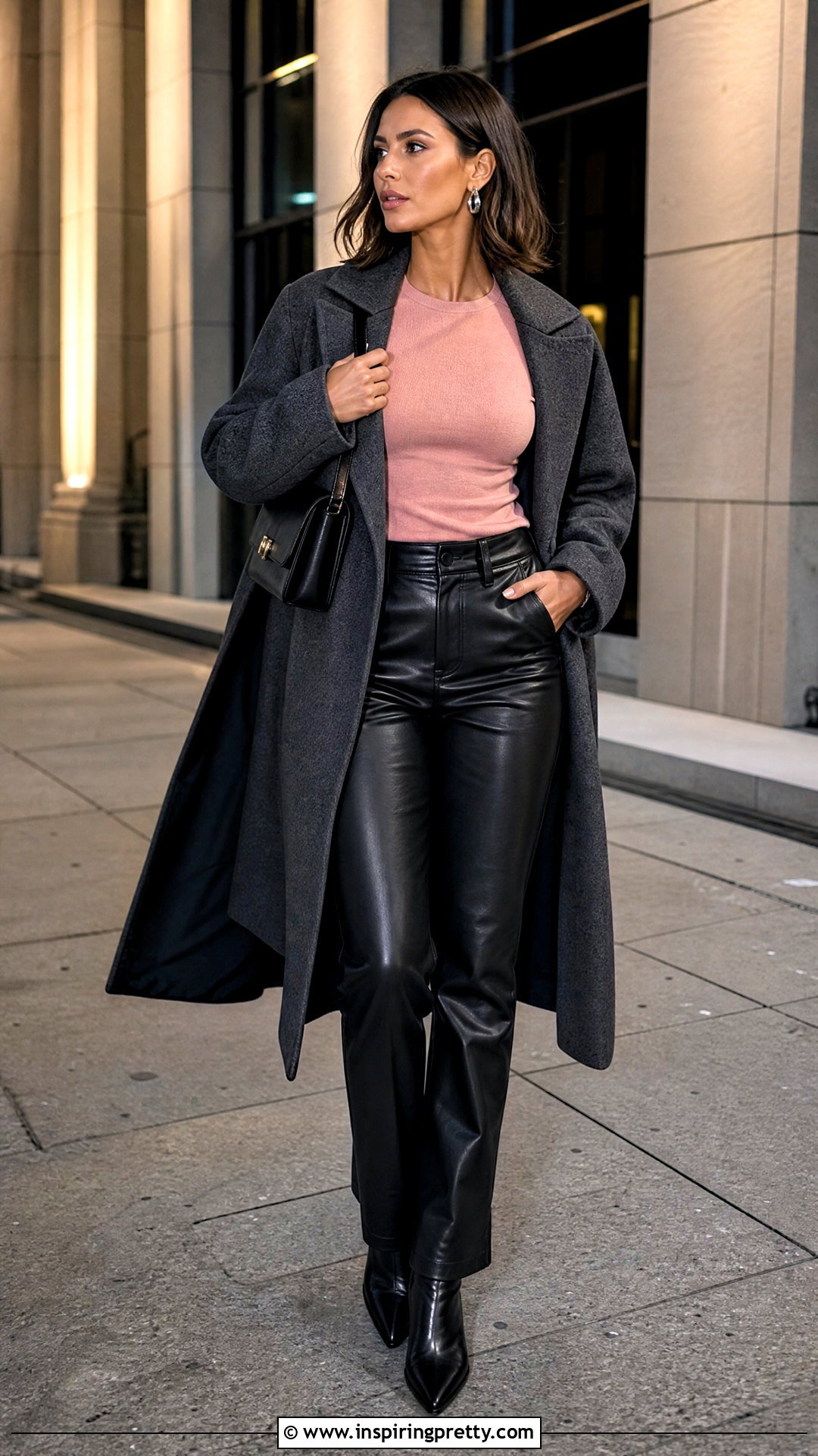 Peachy Den Pink Top With Leather Pants - 20 peachy den pink top outfit ideas