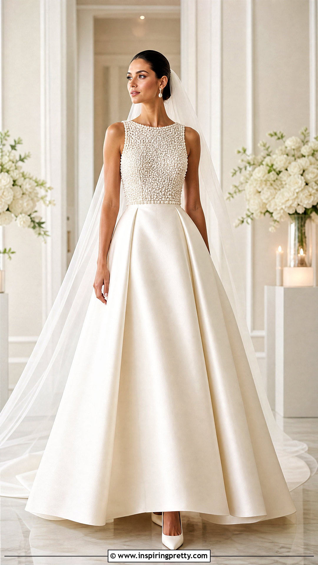 Pearl Bridal Top With Mikado Skirt - 20 bridal top separates
