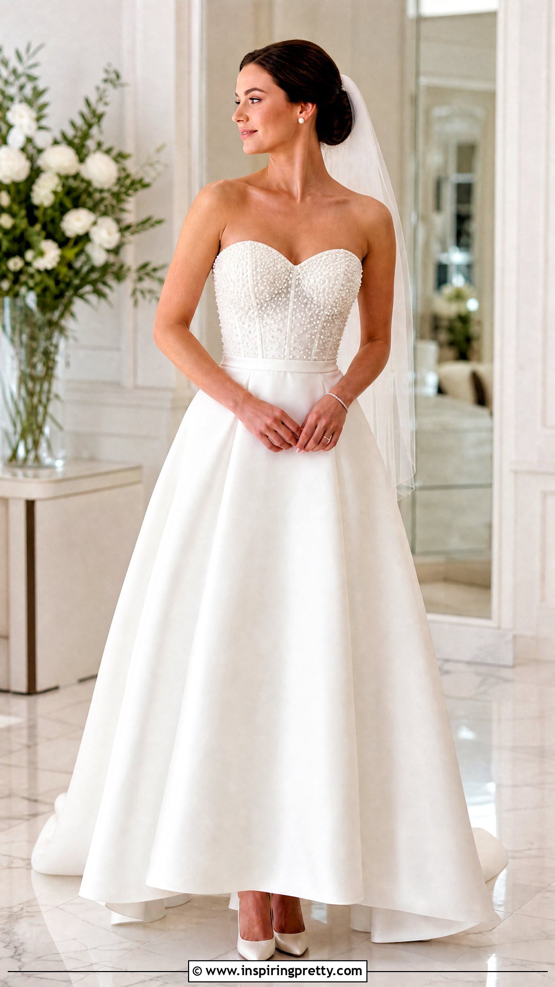 Pearl Bustier Wedding Dress - 25 wedding dress with bustier top outfit ideas