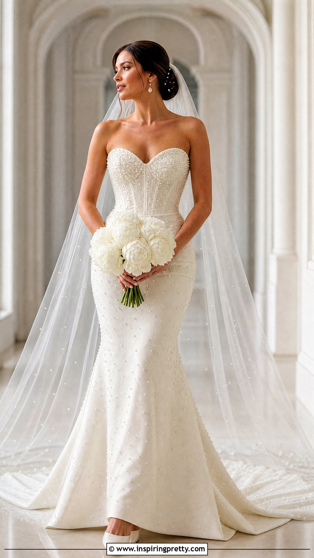 Pearl Corset Top Mermaid Wedding Dress - 20 corset top mermaid wedding dress outfit ideas