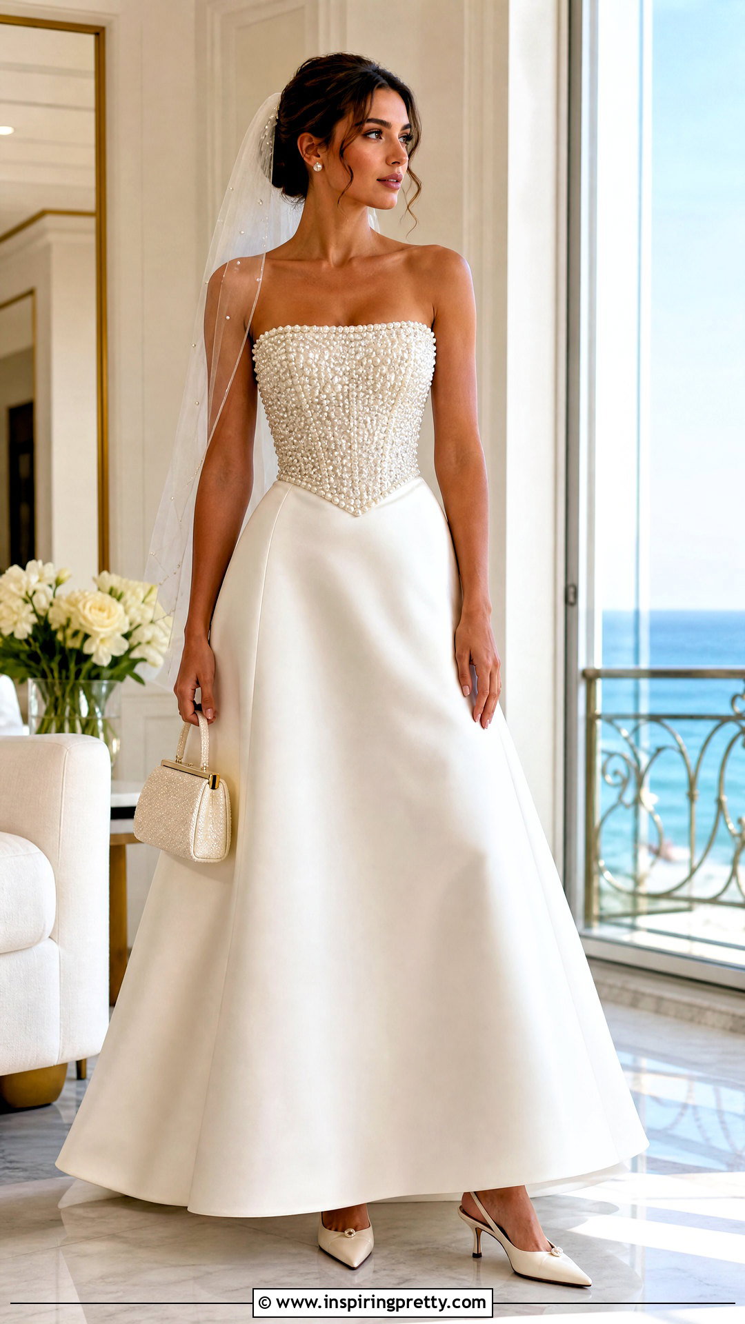 Pearl Corset Top Wedding Dress - 50 corset top wedding dress outfit ideas