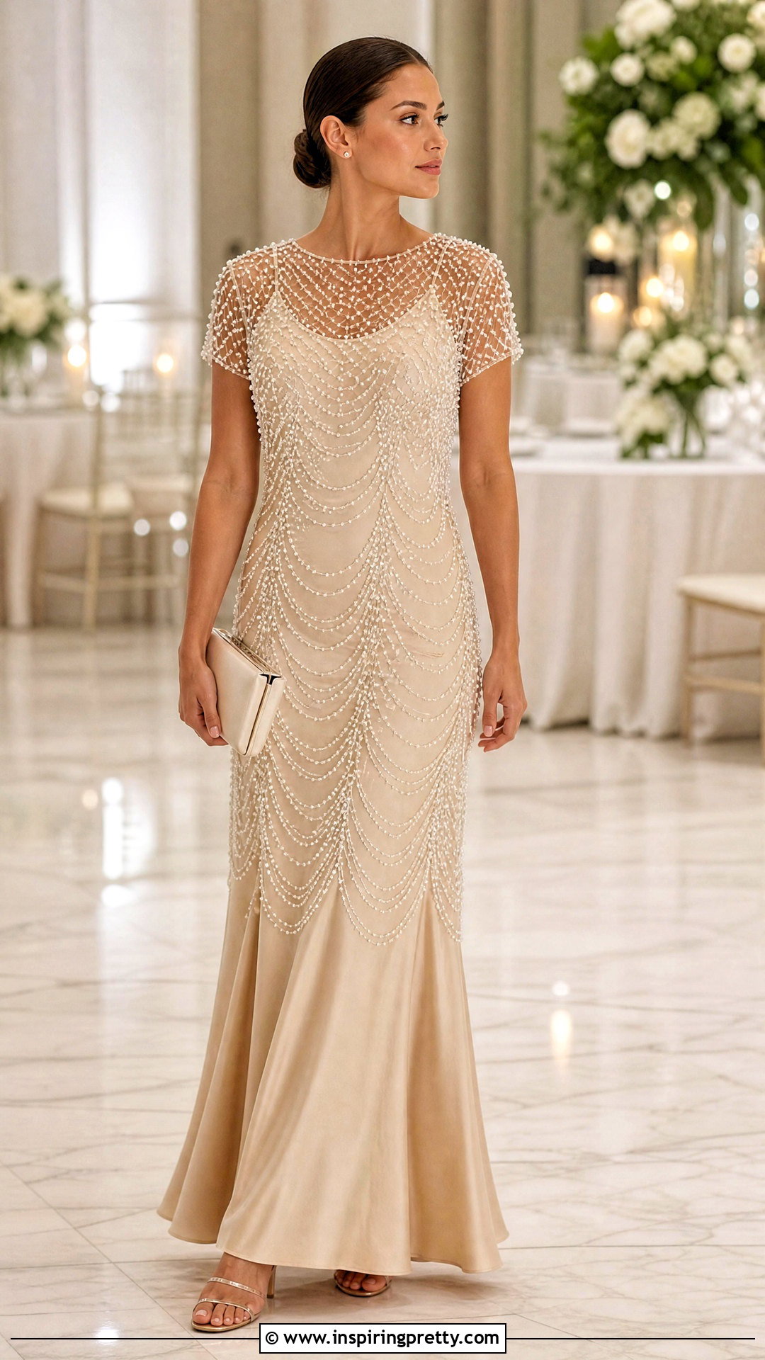 Pearl Top Over Satin Maxi Dress - 20 Pearl Top Over Dress outfit ideas