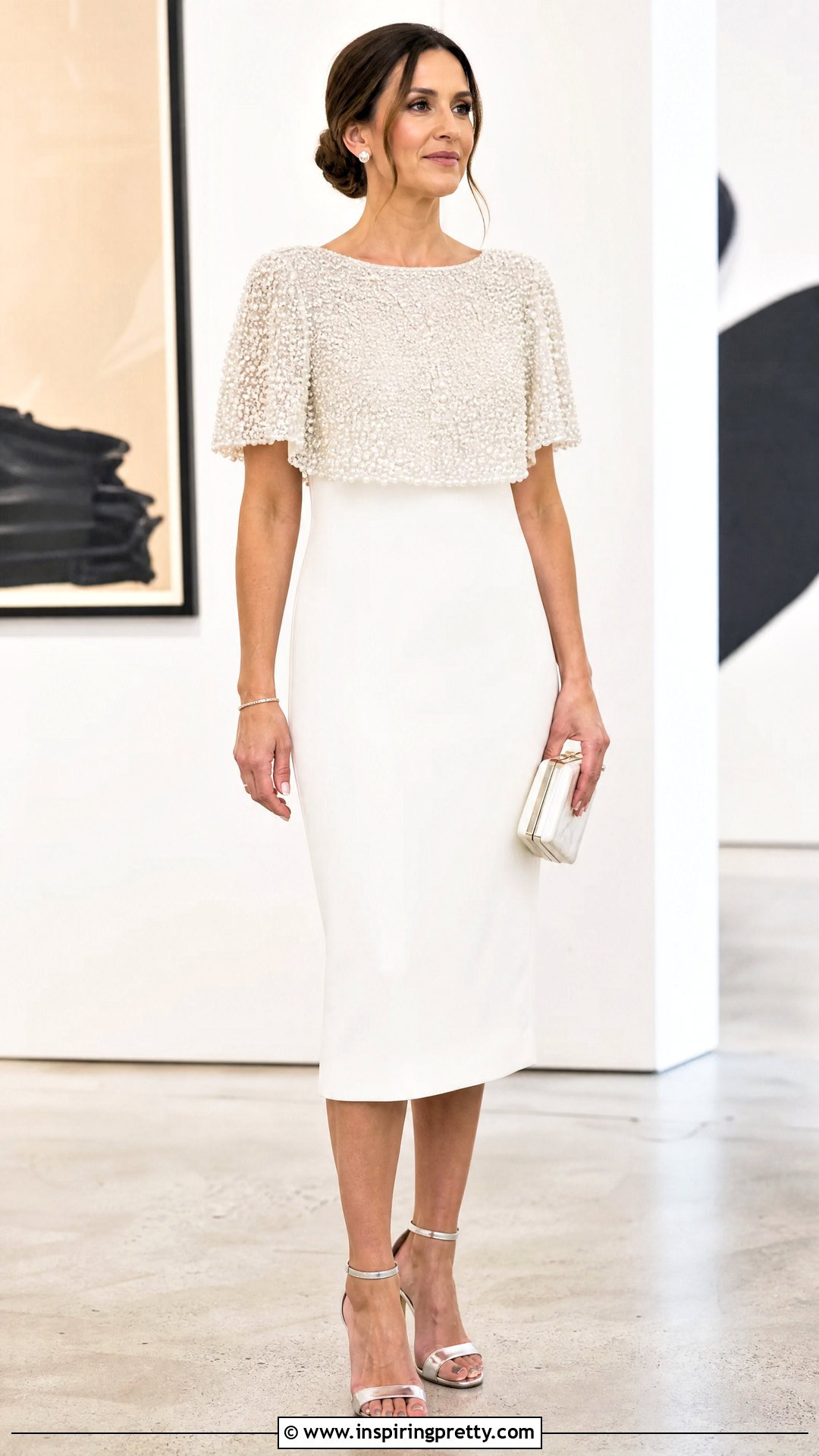Pearl Top Over White Midi Dress - 20 Pearl Top Over Dress outfit ideas