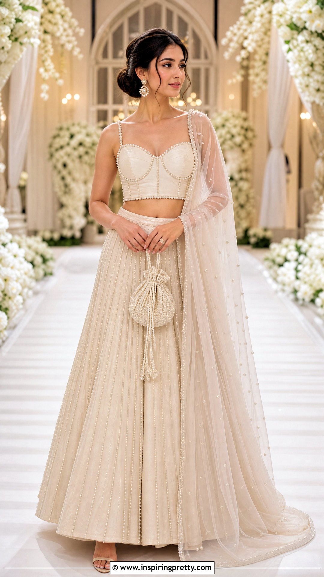 Pearl Work Lehenga Top - 50 lehenga top design ideas