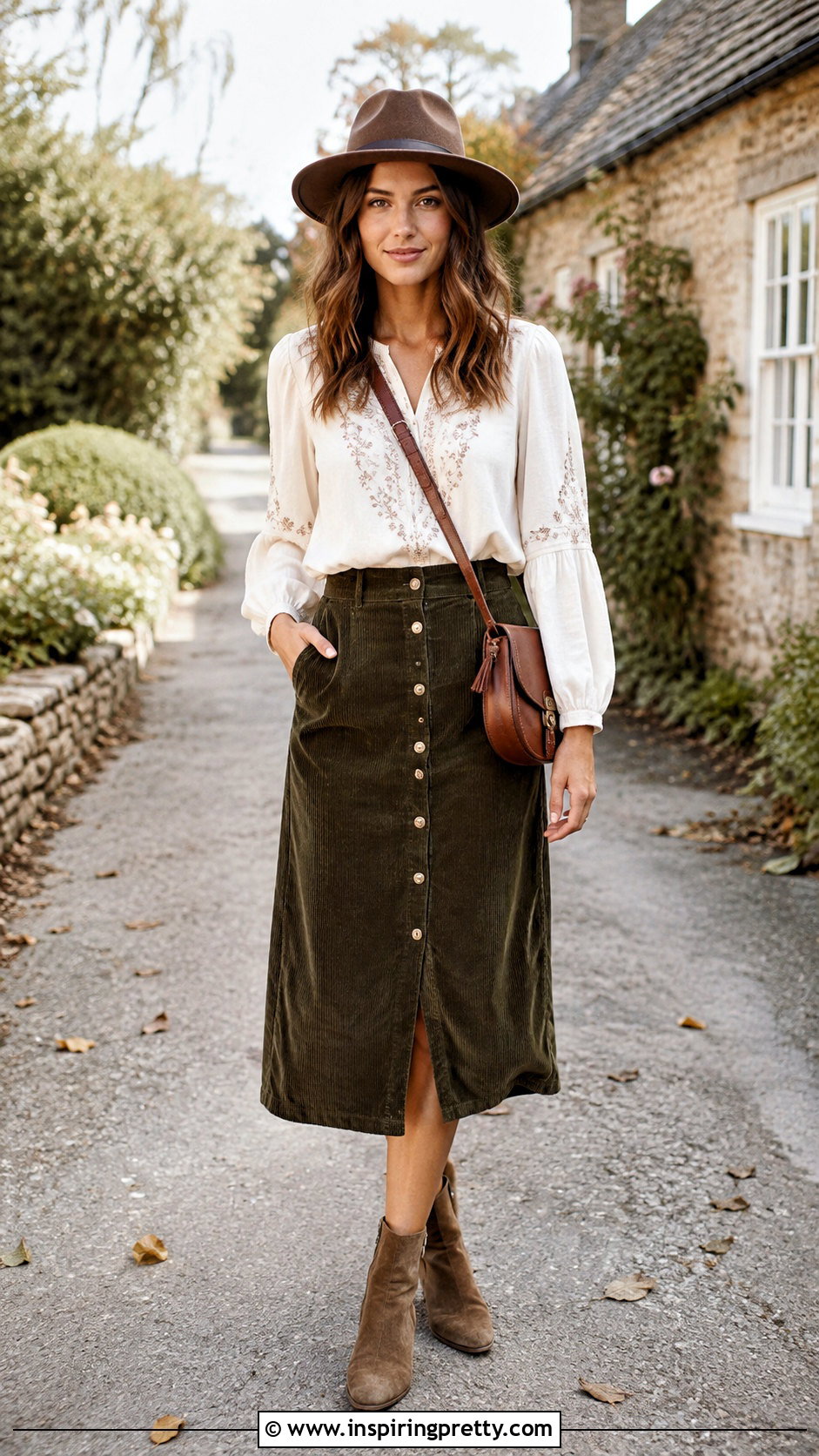 Peasant Blouse And Corduroy Skirt Outfit - 25 tops to wear with corduroy skirts