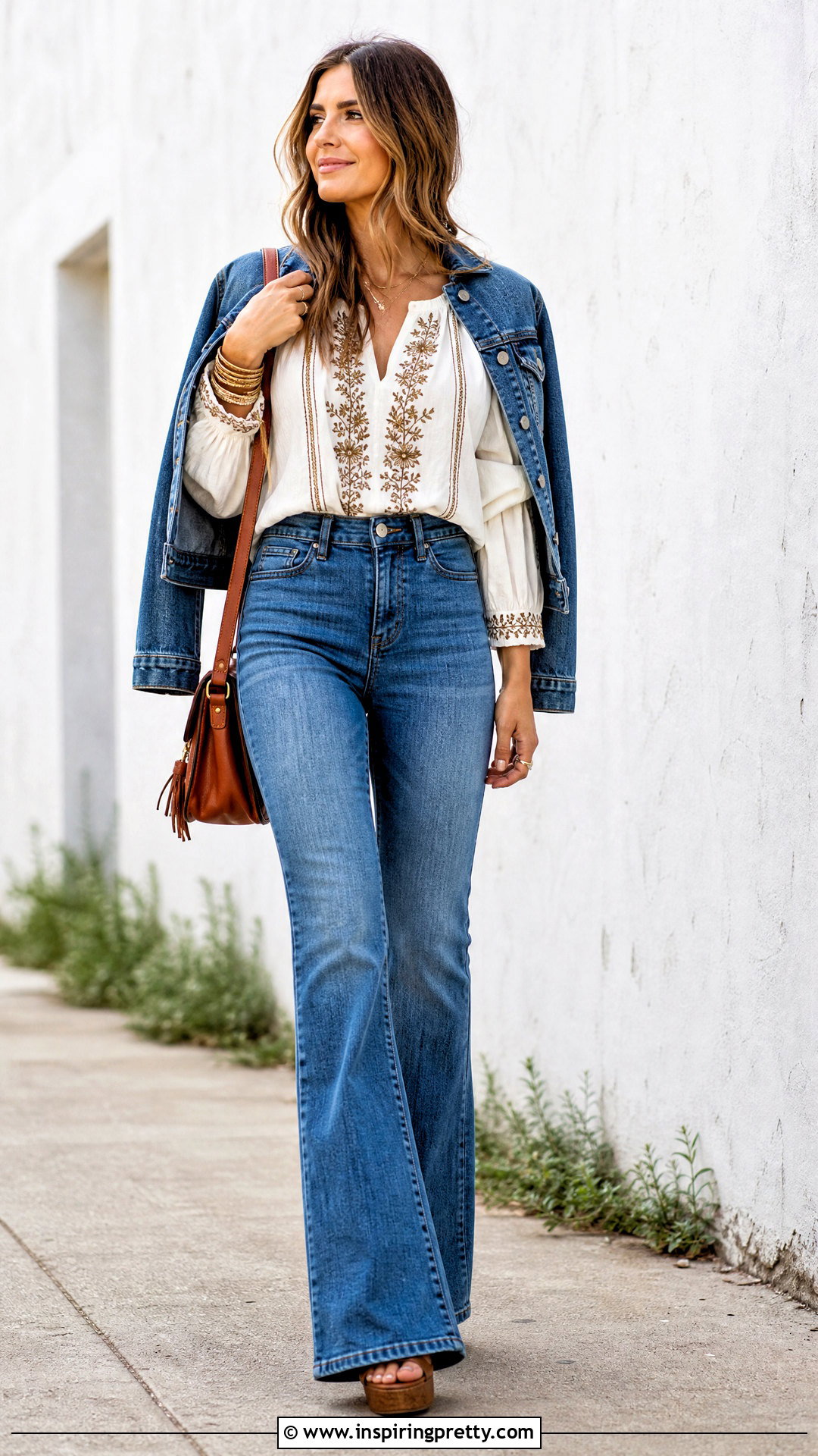Peasant Blouse With Flare Jeans - 50 tops for women