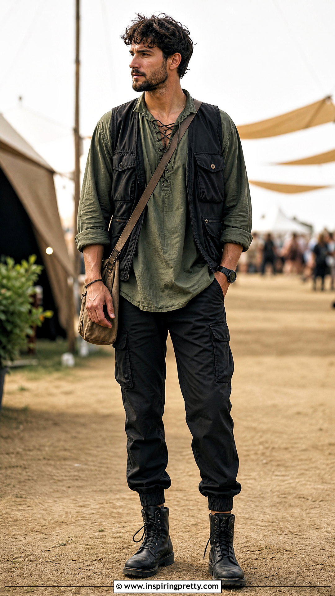 Peasant Top Men Outfit With Cargo Pants - 25 Peasant Top Men outfit ideas