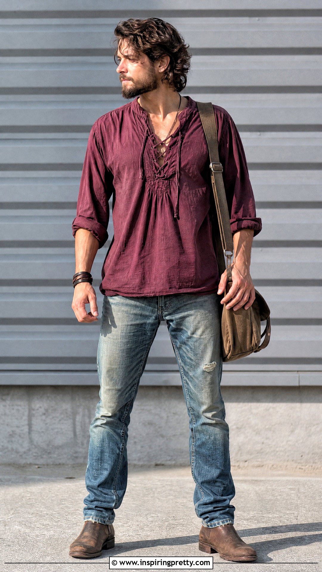 Peasant Top Men Outfit With Distressed Jeans - 25 Peasant Top Men outfit ideas