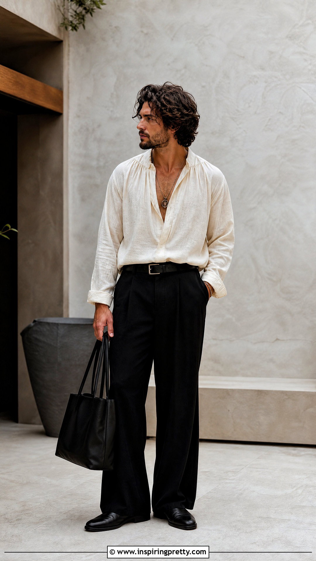 Peasant Top Men Outfit With Wide Leg Pants - 25 Peasant Top Men outfit ideas