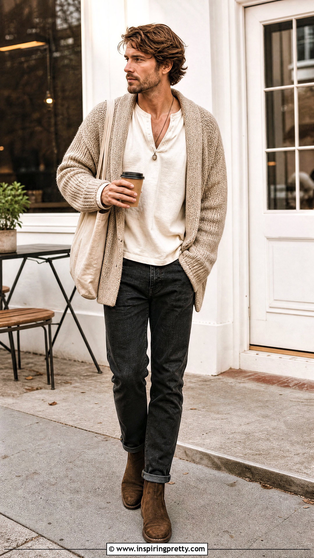 Peasant Top Men Outfit With a Cardigan - 25 Peasant Top Men outfit ideas