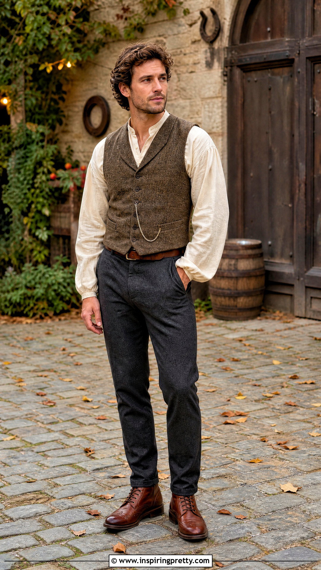 Peasant Top Men Outfit With a Waistcoat - 25 Peasant Top Men outfit ideas