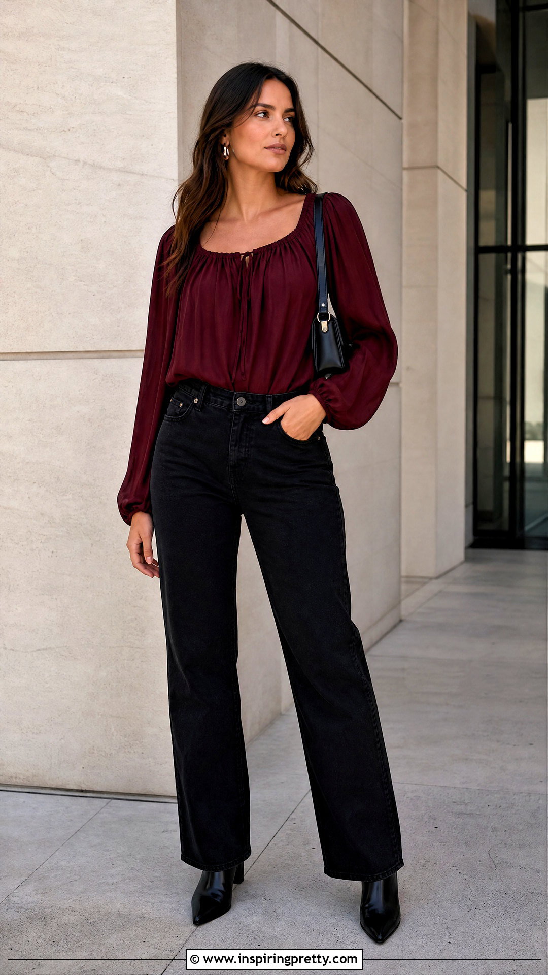 Peasant Top With Black Jeans - 50 peasant top outfit ideas