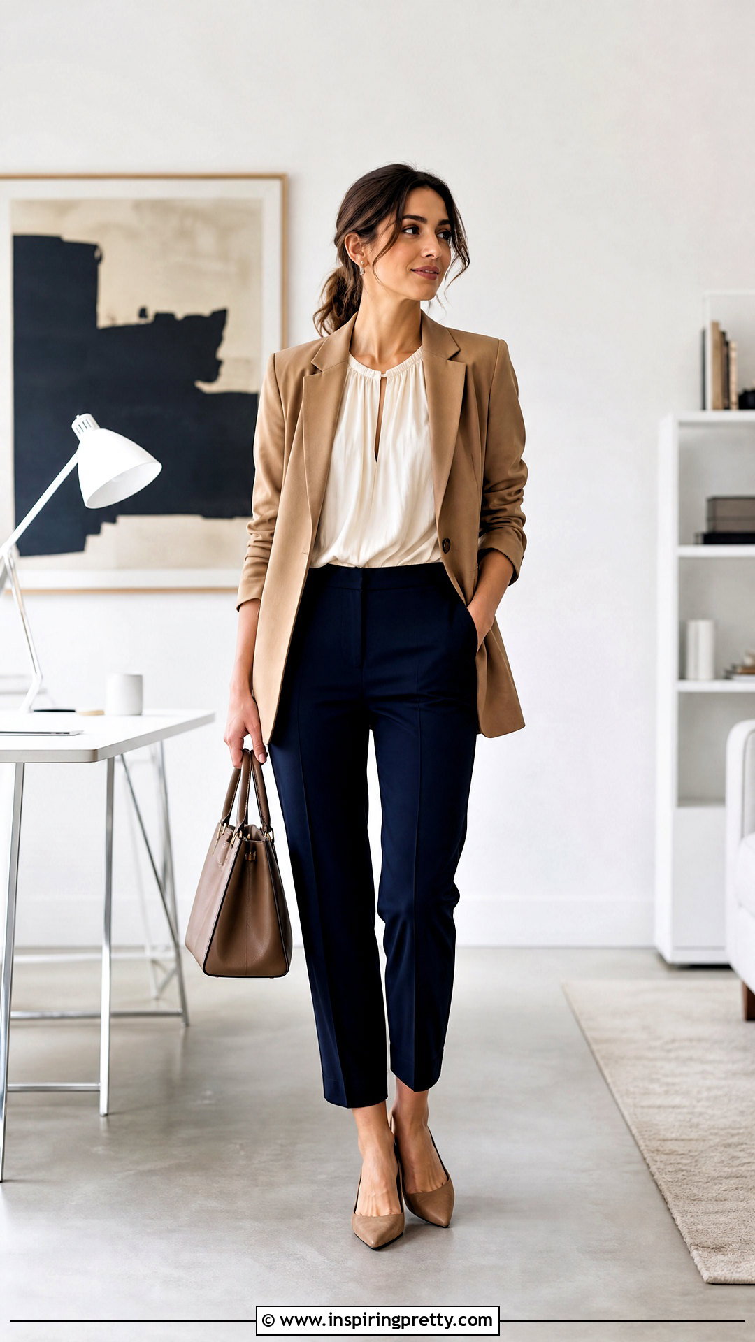 Peasant Top With Blazer And Trousers - 50 peasant top outfit ideas